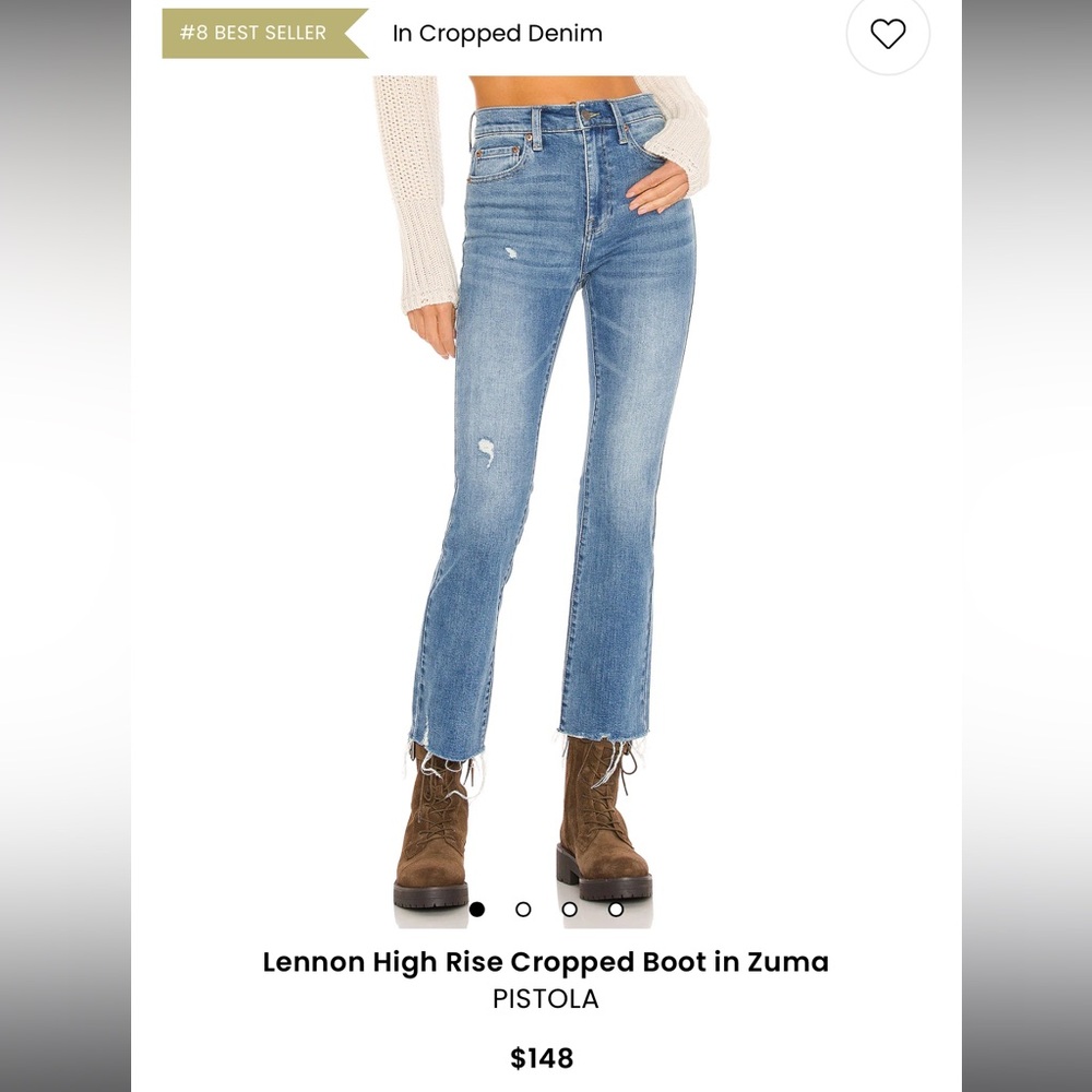 PISTOLA denim - Lennon High Rise Cropped Boot in Zuma